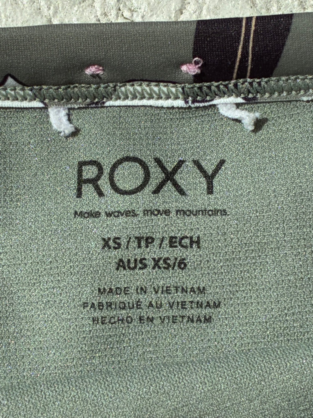 2-Piece Roxy Swim Suit with Long Sleeve Rash Guard Top, Bikini Bottoms - Picture 3 of 8